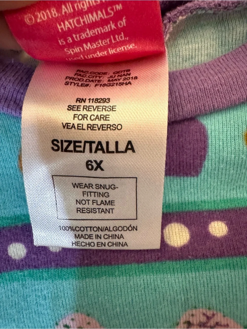 HATCHIMALS pajama set, sise 6X